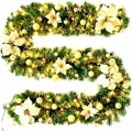 Miniatyrbilde 1 av 5: Julekrans med LED-lys, Belysning for Peis, Kunstig Juledekorasjon 2,7m