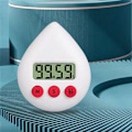 Miniatyrbilde 5 av 5: Vanntett digital baderomsklokke dusjklokke timer temperatur fuktighet visuell nedtelling veggklokke hvit