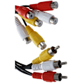 Miniatyrbillede 4 af 4: 2X Ny 3 Han til 6 Splitter Adapterkabel Audio Video Av