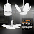 Pikkukuva 2 / 5: LED-autotallin valaisin, 60W E27 2700K-3000K Muotoiltava työpajan lamppu 4 säädettävällä paneelilla, LED-kattovalaisin autotalliin, varastoon, työpajaan, kellariin, kuntosaliin