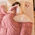 Miniatyrbild 1 av 5: Pläd 100x150cm Fleece Sherpa Rutiga i Fluffig och Mjuk Ull med Uppvärmd Högen för att Hjälpa till att Sova Bättre för Spjälsäng Bönpasta