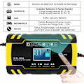 Miniatyrbillede 4 af 5: 12V/24V 8A Intelligent Batterilader, 3-trins Batterilader Vedligeholdelses- og Automatisk Reparationsfunktion til Bil Motorcykel Lastbil, AGM, Gel, Våd, S