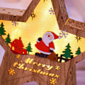 Miniatyrbillede 4 af 5: Nordisk stil træ juledekoration kreativ LED stjernelys juleaften skrivebordsdekoration festdekoration julemand gave