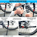 Miniatyrbillede 4 af 5: Universal justerbar mountainbikeholder med sidestolper med skridsikre gummifødder til cykler med 24-28\" hjuldiameter (sort)