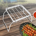 Miniatyrbilde 4 av 5: Multifunksjonell sammenleggbar bålgrill bærbar rustfritt stål campinggrill gasskomfyr stativ vedkomfyr stativ