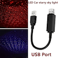 Miniatyrbilde 5 av 5: Bilstjernelys LED-stjernelys Bilinnredning Atmosfære Tak Nattstjernelys Lampe USB Atmosfærelys (Blå)