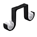 Miniatyrbilde 4 av 5: 4 stk Dobbel Gardinstang Braketter Takmontering Aluminium Legering Svart