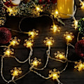 Miniatyrbillede 4 af 5: Solcelled Lysstreng Udendørs, 30 LED, 6,5m Vandafvisende Lys Dekoration, Snefnug Juledekoration til Soveværelse, Have, Terrasse (Varmt Hvidt)