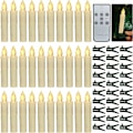 Miniatyrbilde 1 av 5: Julelys LED-lys, 30 stk. LED-lys Flammeløse batteridrevne spisslys med fjernkontroll/timer/avtakbare klips/vanntett ringer for hjem C