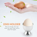 Miniatyrbilde 3 av 5: Eggkoppholder i rustfritt stål for myke kokte egg, kan lages av små vinglass, 6 sett