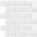 Pikkukuva 1 / 5: 10 kpl valkoisia itseliimautuvia seinälaattatarroja 3d keittiöön ja kylpyhuoneeseen (30,5 x 30,5 cm)