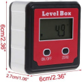Miniatyrbild 3 av 5: Vattentät digital LCD-vinkelmätare lutningsmätare vinkelbox fasningsbox nivåvinkelbox inbyggda magneter