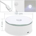 Miniatyrbilde 2 av 5: Elektrisk roterende base 10 cm hvit med speil. Roterende plattform med LED-belysning