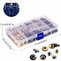 Miniatyrbild 4 av 4: Snap-knappar Kit, 120 Set Metallknappar Tryckknappar med Stansklippare och 4 Stycken Fästverktygssats för Kläder Hantverk Reparationer, 6 Färger