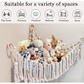 Miniatyrbillede 4 af 5: Plush Legetøjs Makrame Hængekøje med Lys, Legetøjs Hjørne Hængekøje Organizer Display Holder Net til Hængende Dyr
