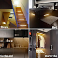 Miniatyrbilde 4 av 5: 2 stk 69 LED-er skaplys trådløs USB oppladbar LED-stripe lys bevegelsessensor skaplys--