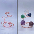 Miniatyrbilde 5 av 5: Naturlig krystall 5-ball metallstativ, eggstativ, displaystativ, hjemmekontor dekorasjon, gaver, multi-ball spiralstativ-B