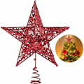 Miniatyrbilde 1 av 5: Juletrærstjerne Topper, 10 Tommers Juletrærstjerne Topper Juledekorasjon Glitter Toppstjerne for Juletrærpynt Innendørs Festdekor