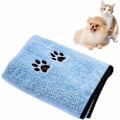 Miniatyrbillede 2 af 5: Hundeserviet - Superabsorberende hurtigtørrende håndklæder blødt mikrofiber kæledyr badekåbe tæppe til hunde katte (50x90cm 1PC blå) HIASDFLS