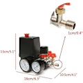 Miniatyrbillede 2 af 5: 90-120PSI Enfase Luftkompressor Trykføler med 4 Porte og Trykmåler til Hurtig Trykreduktion