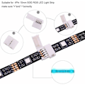 Miniatyrbillede 3 af 5: 20-pak, 4-polet PBC RGB LED-stripsforbindelse, 10 til 1 gabløs strimmel uden strimmel, loddefri adapter til SMD 5050 multifarvet LED-strimmel