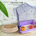 Miniatyrbilde 3 av 5: Håndvevd fuglerede av maisblader og inkubasjon på halmseng avlsgård for due/kanin/kanin/due/chinchillas/griser