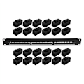 Miniatyrbild 4 av 5: 19 tums 1U rackmonterad crossover 24 portar CAT6 RJ45 patchpanel kabeladapter Keystone modulär ram