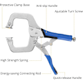 Miniatyrbillede 4 af 5: C-Klemme 2 stk 11\" Heavy Duty Vice Clamp Kit med Justerbar Skrue Stål C-Klemme Svejsning Klemmer Gummi Greb og Hurtig Udløsning Håndtag Klemmeværktøjer til