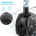 Pikkukuva 2 / 5: Mini-vesipumppu, Uppovesipumppu 25w 1800l/H 220v 1.5m Uppovesipumppu Harjaton Moottori Säädettävä Pumppu Pöytäsuihkulähteille Akvaariolle Lammikolle