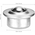 Miniatyrbilde 4 av 5: Transportkulelager Enhet i Rustfritt Stål Universal Metall Base Montert Kulehjul 10 stk