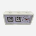 Mekanisk väckarklocka Nyhet Flip Clock Digital Desk Clock med kalender Retro Decor Clock, Vit