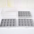 Miniatyrbillede 3 af 5: Akryl Flannel Opbevaringsboks Multi-Frame Tre-Design Afslutningsboks Halskæde Øreringe Ring Display Bakke