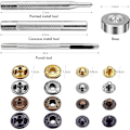 Miniatyrbilde 2 av 5: 120 stk Metall Trykknapper 4 Farger Lær Trykknapp Klær Kobber Trykknapp med 4 stk Festverktøy for Klær Lær Håndverk (12mm)