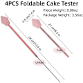Miniatyrbilde 4 av 5: Kake Tester Foldable Kake Testers for Baking Baking Rustfritt Stål Nål for Chiffon Kaker Baking Verktøy 4 Stykker