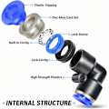 Miniatyrbillede 2 af 5: 4 stk. 6 mm rør OD Push-to-Connect rørfittings Push Lock (PV4)
