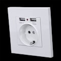 Miniatyrbilde 2 av 5: 3X PC Panel Veggmontert Strømuttak Standard Strøm 16AUE Jordforbindelse med Dobbel USB-Laderport 2100Ma Mobil