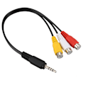 Pikkukuva 1 / 5: 3,5 mm urosähköliitin 3 Audio Video AV -kaapeliin 22 cm
