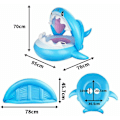 Miniatyrbillede 5 af 5: Baby Float Pvc Pool Toddler Floaties Med Baldakin Oppustelig Haj Spædbarn Svømmebassin Float Til 6-36 Måneder Børn