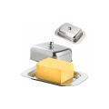 Miniatyrbilde 2 av 5: Smørboks i rustfritt stål, smørboks i metall med lokk, smørklokke smørboks smørkjøler smørboks sølv, 12,2 x 18,5 x 6,8 cm-