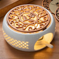Miniatyrbilde 3 av 5: 2X Keramisk Tekannevarmer Holder Base Tekannevarmer Isolasjonsbase Te Kaffe Lysvarmer Oppvarmingsbase Holder Tekanneutstyr