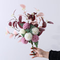 Miniatyrbillede 4 af 5: Kunstig Brudebruser Bryllupsbuket Kunstige Blomster Falsk Bold Chrysanthemum Buket DIY Falsk Blomst D