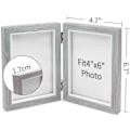 Miniatyrbillede 2 af 5: Dobbelt fotoramme 4X6 tommer rustik grå træ hængslet sammenklappelig fotorammer, bryllup, fars dag gaver fra mor