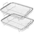 Miniatyrbild 1 av 5: Luftfritöskorg för ugn, grillkorg i rostfritt stål, non-stick-korg, luftfritösbricka grillrostningskorg