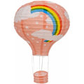 Miniatyrbillede 1 af 5: 12 tommer varmluftballon lampeskærm papir lanterne bryllup fest dekoration loftlampe, pink regnbue