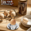 Miniatyrbilde 2 av 5: Pakke med eggkoppholdere, rustfritt stål eggkopp tallerken serveringsutstyr holdere tilbehør for hardt mykt kokt