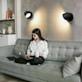 Miniatyrbillede 5 af 5: Moderne LED Vægskinne Væglæselampe 350° Drejelig Nordisk Stil LED Vægspolight Indendørs Vægskinne til Soveværelse Stue Trappegang Gang, Sort
