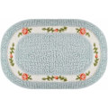 Miniatyrbilde 1 av 5: Blomsterdørmatte, Myk Mikrofiber Sklisikker Velkomstdørmatte, Oval Baderom Matte med Privat Inngang 20 '' x 32 '' (50x80 cm) - Blå