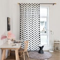 Miniatyrbillede 2 af 5: Geometriske Stribede Halv-Mørklæggende Vinduesgardiner til Stue Boho Værelse Mørklæggende Linned Bomuldsgardiner (52B x 84H)