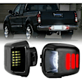Pikkukuva 2 / 5: 2 kpl Punaiset Putkimaiset SMD LED Rekisterikilven Valot Navara D40 2005-2016