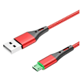 Miniatyrbilde 1 av 5: Datakabel, 3A LED-ladekabel i nylonflettet for Android-mobiltelefoner eller nettbrett (rød, 2 m)